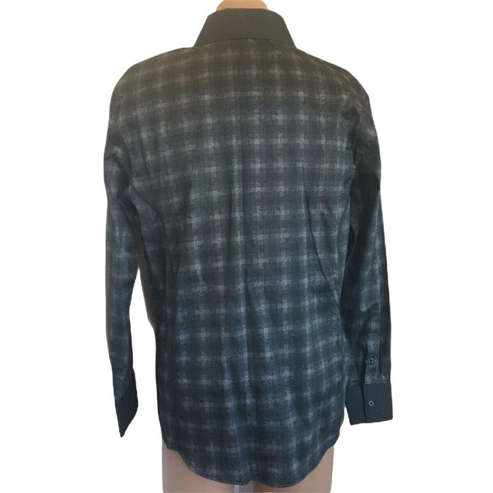 Lamasini Mens Plaid Long Sleeve Button Down Fashion Shirt Dark Green - Picture 7 of 8